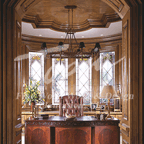 Picture 2 Custom ceiling millwork in home office and custom wood desks